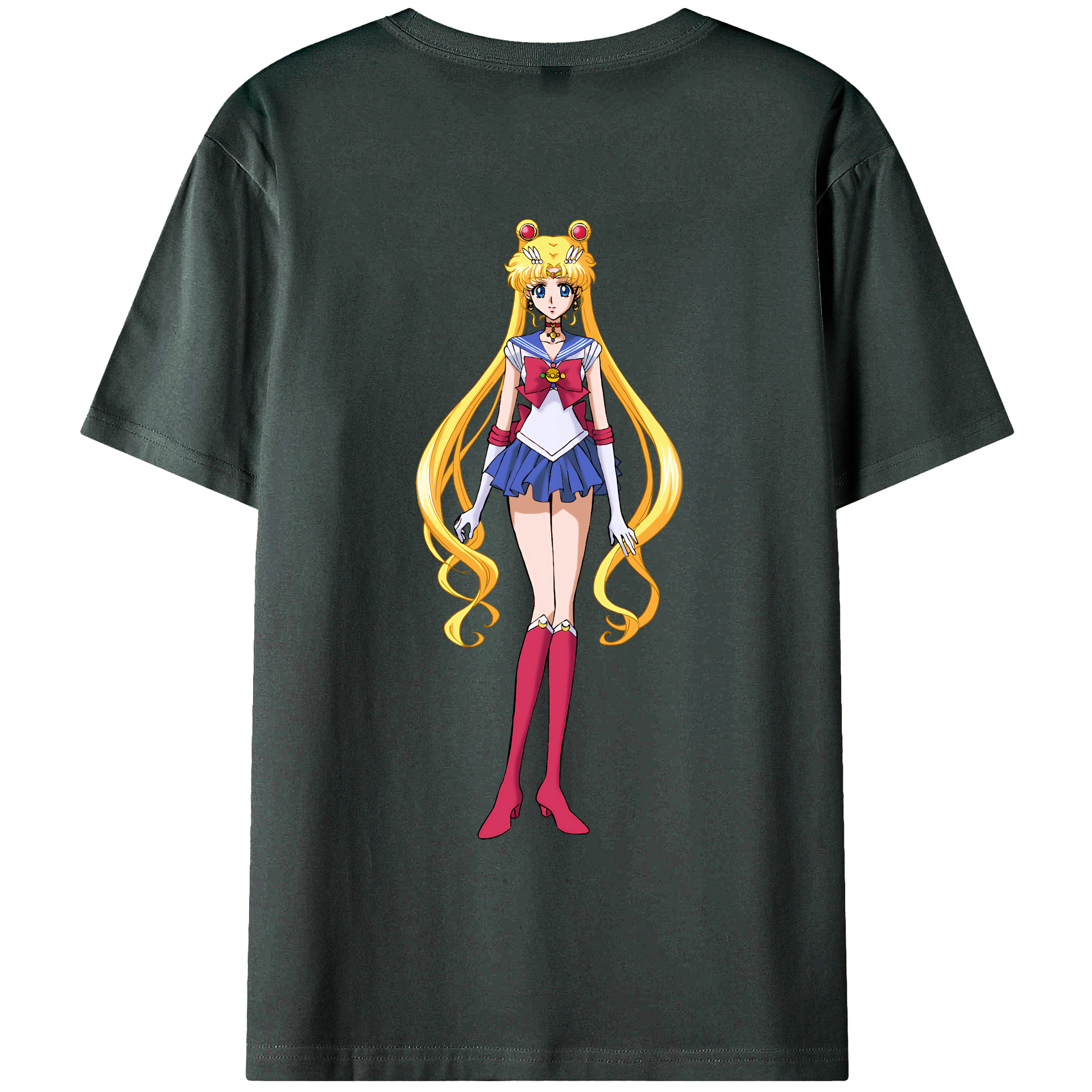 （画像用） 美少女戦士セーラームーン 月野 うさぎ つきの うさぎ Sailor Moon Tsukino Usagi 綿100％ メンズ半袖Tシャツ（バックプリント） 通気性
